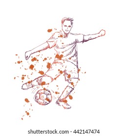 Soccer player. Sketchy style.