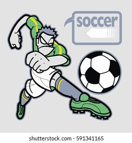 Soccer player with speech bubble