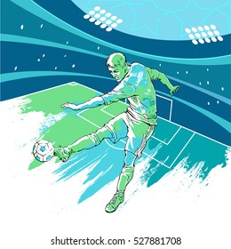 Jugador de fútbol en el estadio