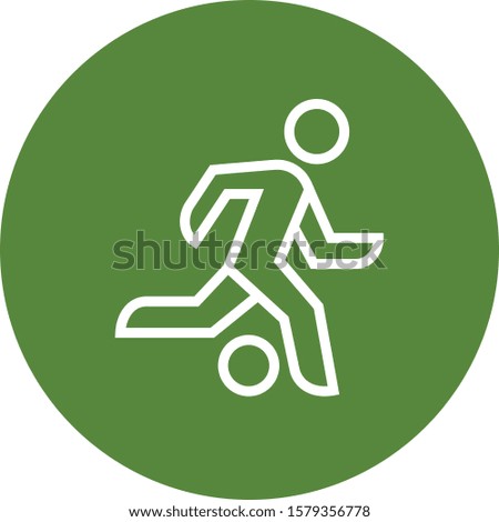 Soccer Player Striker Attack Outline Icon