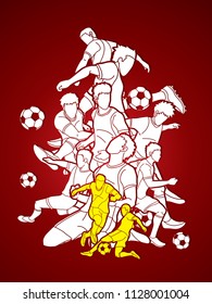 Soccer player team composition illustration graphic vector.