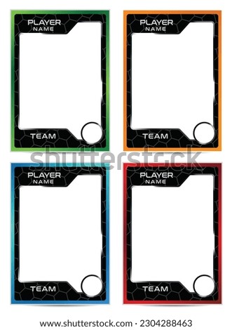 Soccer player trading card frame border template design 