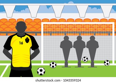 soccer player in training hard day for competition to champion