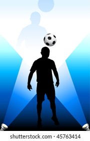 Soccer player under the bright lights  Original Vector Illustration