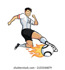 Soccer player vector art design. Vector design download.