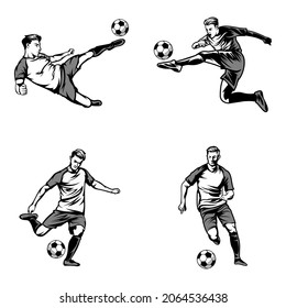 soccer player vector concept compilation