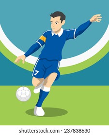 Soccer Player. Vector flat illustration