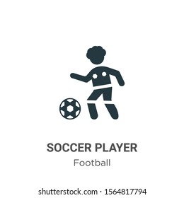 Soccer player vector icon on white background. Flat vector soccer player icon symbol sign from modern football collection for mobile concept and web apps design.