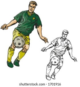 Soccer player. Vector illustration