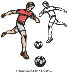 Soccer player. Vector illustration