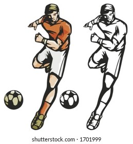 Soccer player. Vector illustration