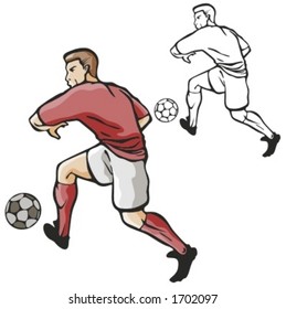 Soccer player. Vector illustration