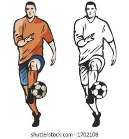 Soccer player. Vector illustration