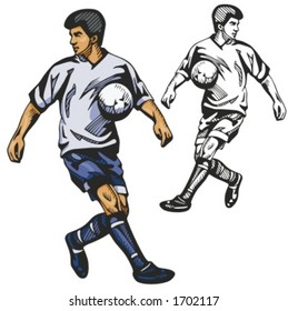 Soccer player. Vector illustration