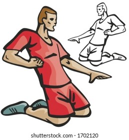 Soccer player. Vector illustration