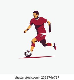 Fußballspieler, Vektorgrafik einzeln auf Weiß