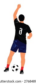Soccer player vector isolated on white background. High detailed football player cutout outlines.