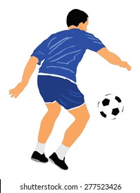 Soccer player vector isolated on white background. High detailed football player cutout outlines.
Kicking a ball.