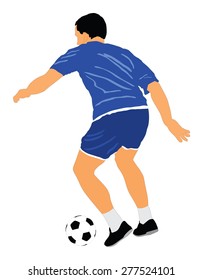 Soccer Player Abstract Blue Vector Silhouette Stock Vector (Royalty ...