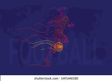 Soccer player vector line rt illustration