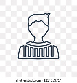 Soccer player vector outline icon isolated on transparent background, high quality linear Soccer player transparency concept can be used web and mobile