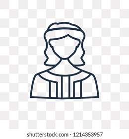 Soccer player vector outline icon isolated on transparent background, high quality linear Soccer player transparency concept can be used web and mobile