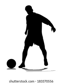 soccer player vector silhouette