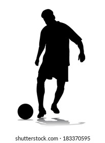 soccer player vector silhouette