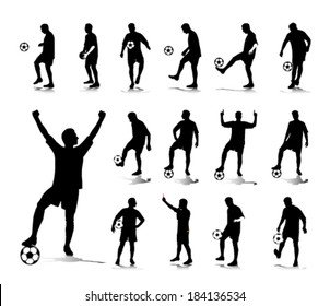 soccer player vector silhouette