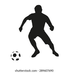 Soccer player, vector silhouette