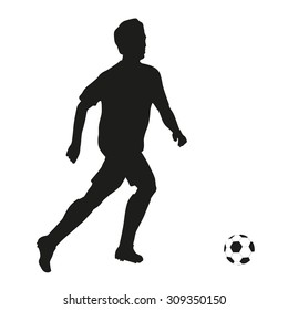 Soccer player. Vector silhouette