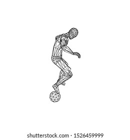 Soccer Player Vector Spining Poses Isolated Images