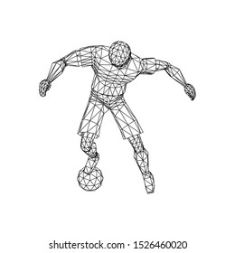 Soccer Player Vector Spining Poses Isolated Images
