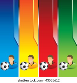 Vertikal gefärbte Banner für Fußballspieler