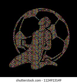 Soccer player the winner action graphic vector
