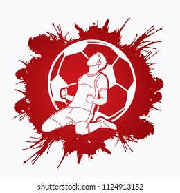 Soccer player the winner action graphic vector