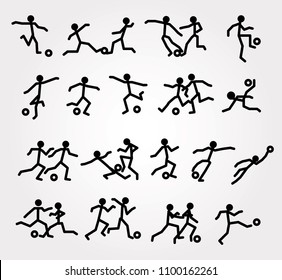 soccer players in action, simple vector illustration