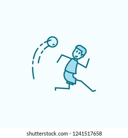 soccer players with ball field outline icon. Element of soccer player icon. Thin line icon for website design and development, app development. Premium icon