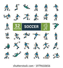 Soccer players with ball. Football players