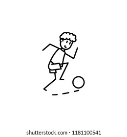 soccer players with ball icon. Element of soccer player icon for mobile concept and web apps. Thin line soccer players with ball icon can be used for web and mobile