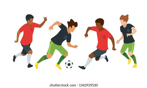 Soccer players faceless silhouettes. Football match championship background. Vector illustration.