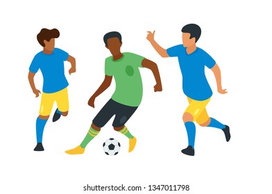 Soccer players faceless silhouettes. Football match championship background. Vector illustration.