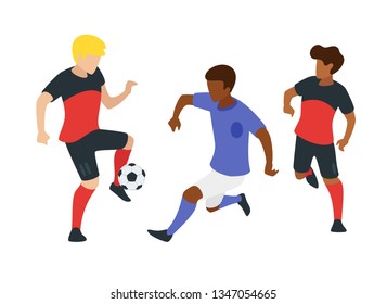 Soccer players faceless silhouettes. Football match championship background. Vector illustration.