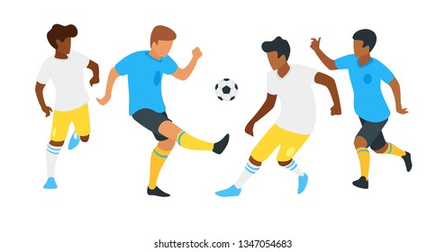 Soccer players faceless silhouettes. Football match championship background. Vector illustration.