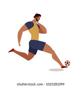 Soccer players. Flat vector illustration. Design element.