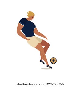 Soccer players. Flat vector illustration. Design element.