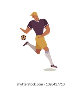 Soccer players. Flat vector illustration. Design element.