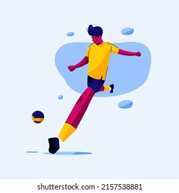 soccer players - flat vector illustration. suitable for children's pictures banner design to welcome the world cup