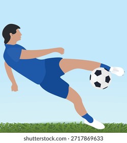 Jugadores de fútbol juegan juego. Vector