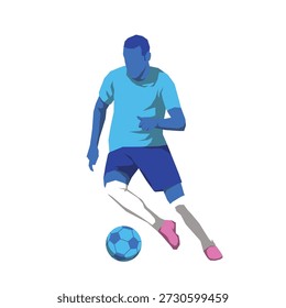 Jogadores de futebol posam ou se movimentam quando jogam com bola